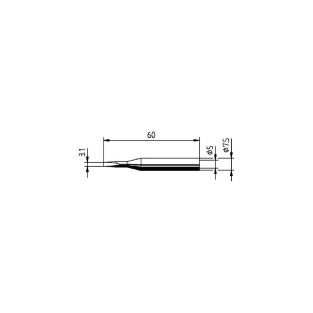 ERSA Soldering tip series 172 chisel-shaped width 3.1 mm 0172 KD/SB - Image 2