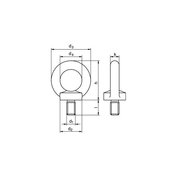 Kleinsorge GmbH & Co. KG Ring bolt DIN 580 thread M6 steel C15 zinc galvanised - Image 2