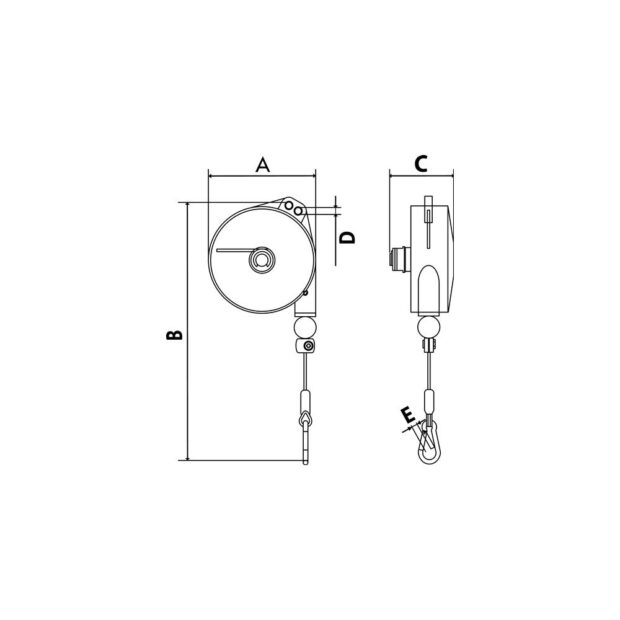 PLANETA Spring balancer TCN 9312 load-bearing capacity 1-2 kg rope length 1.6 m rope diameter 2.0 mm - Image 2