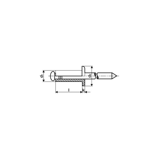 GESIPA Blind rivet PolyGrip® rivet shank dm x L 3.2 x 11 mm aluminium / steel 1000 pc. - Image 2