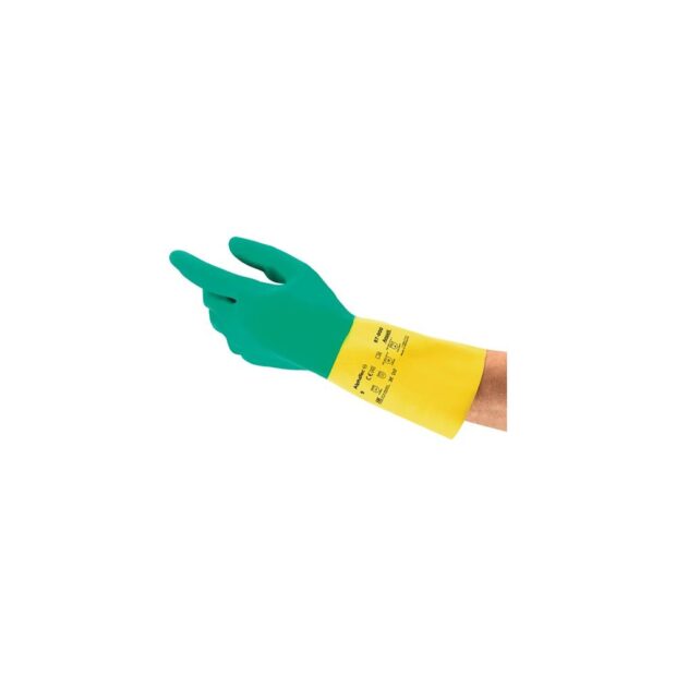 ANSELL Chemical protective glove AlphaTec® 87-900 size 9.5-10 green/yellow EN 388, EN 374, EN 421 PPE category III