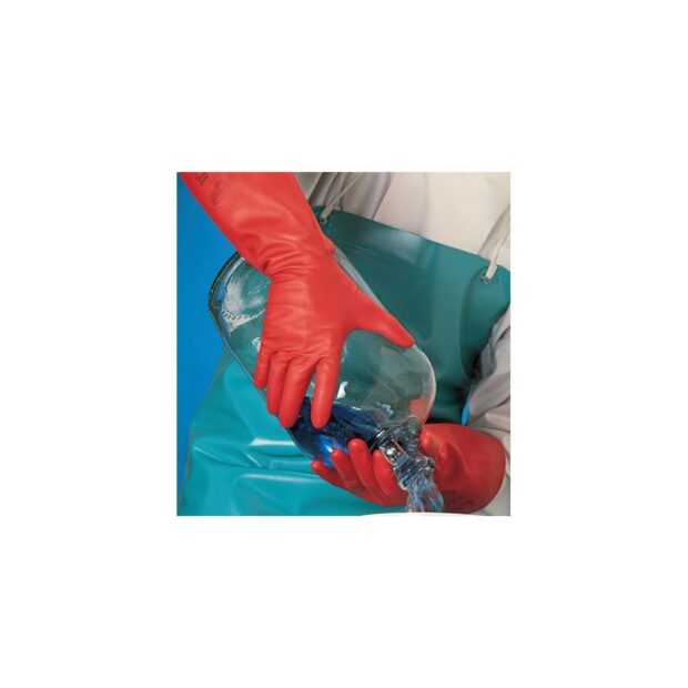 ANSELL Chemical protective glove AlphaTec Sol-Vex 37-900 size 11 red EN 388, EN 374, ISO 9001 PPE category III - Image 2