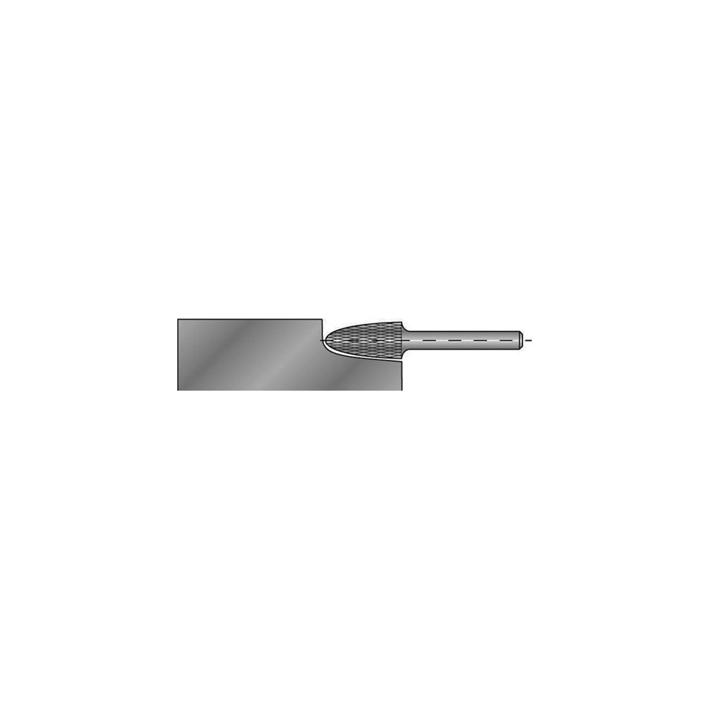 RUKO Milling pin RBF dm 3 mm head length 7 mm shank dm 3 mm carbide, bright serration KVZ 4 - Image 2