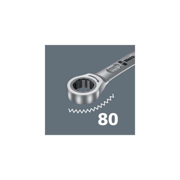 WERA Open-end ring ratchet spanner Joker width across flats 15 mm length 199 mm reversible, ring side 15 deg - Image 9