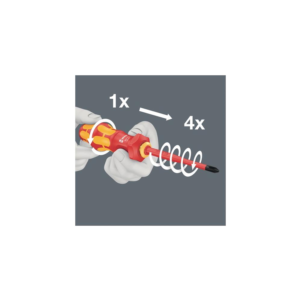 WERA Screwdriver set KK Turbo i Imperial 1 16-part w. interchangeable blades, VDE insulated - Image 3